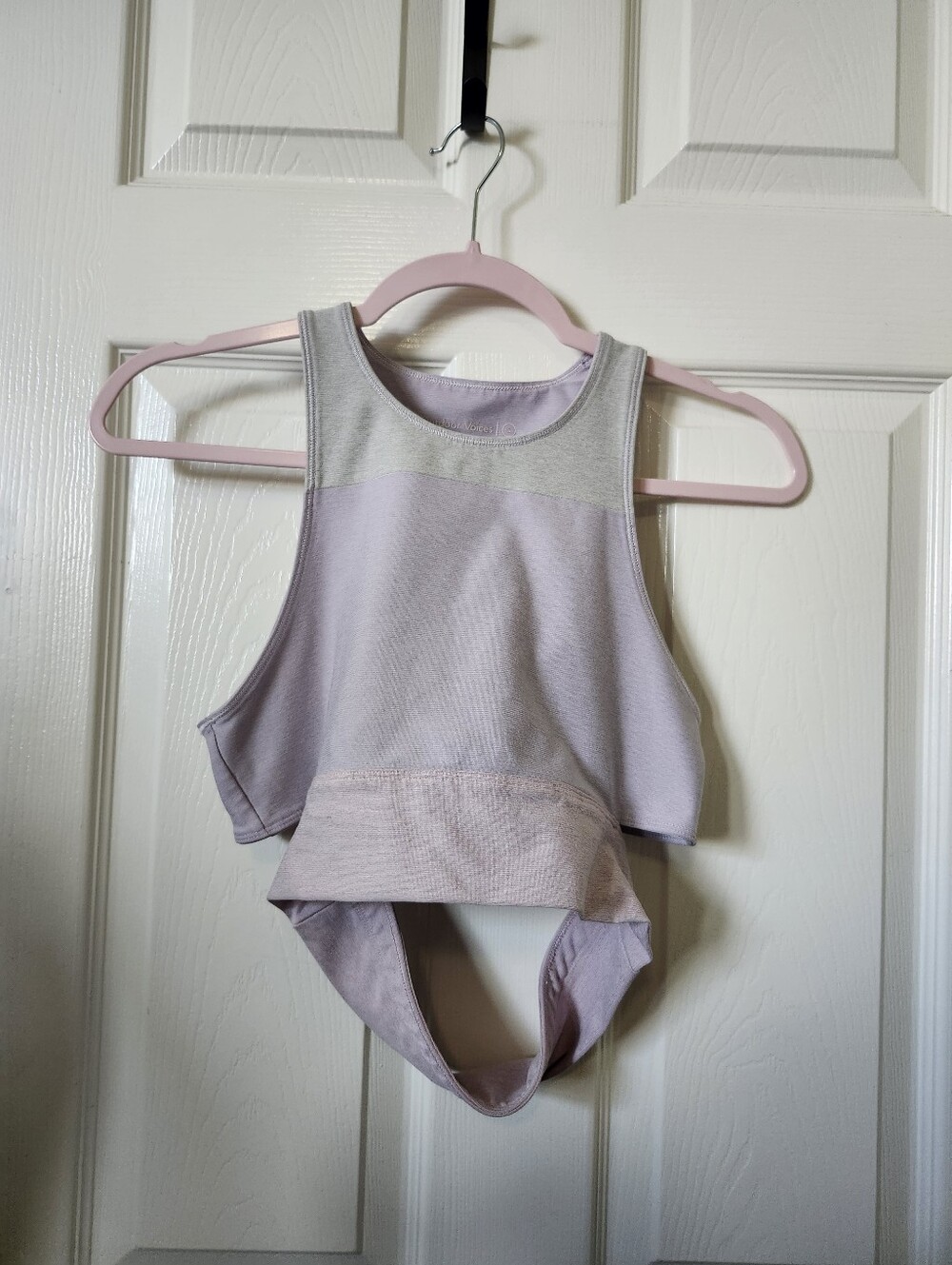 Outdoor Voices Lavender & Light Gray Racerback Sports Bra